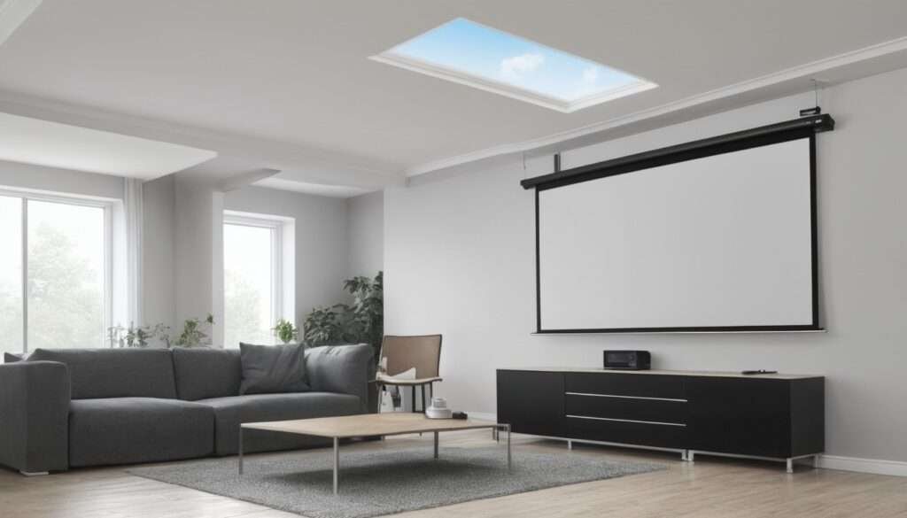 In-ceiling projector screen